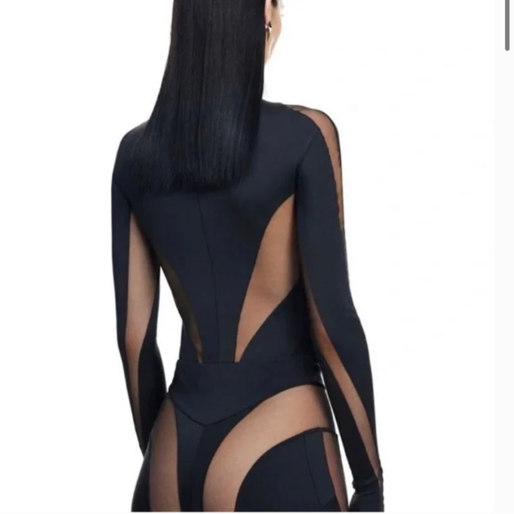 Mugler HM Panel Black Bodysuit
